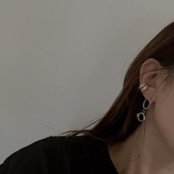 silver 950 揺れる　double melt motif  ピアス　シルバー　アレルギー対応　イヤリング変更 8枚目の画像