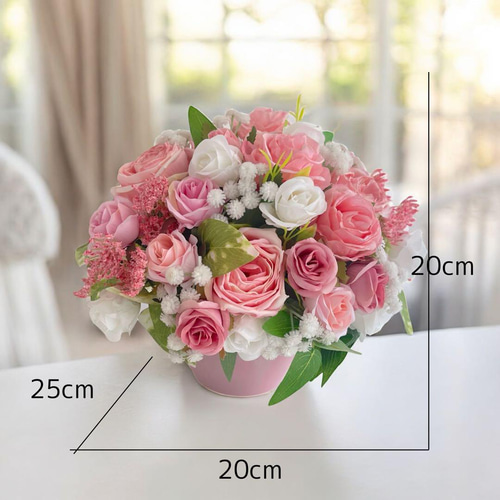 可憐なローズの癒しギフト＊Sサイズフラワーアレンジメント【ピンク