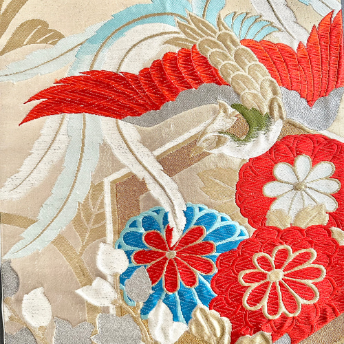 テーブルランナー 桐菊に鳳凰 帯リメイク 【公式通販】