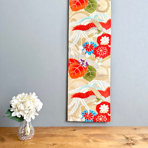 テーブルランナー 桐菊に鳳凰 帯リメイク 【公式通販】