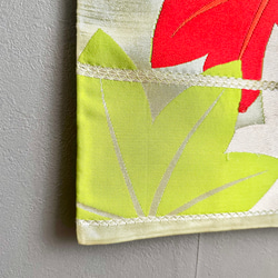 帯のタペストリー　涼しげな紅葉　テーブルランナー使用可　小物　和モダン　着物　リメイク インテリア　和室 8枚目の画像