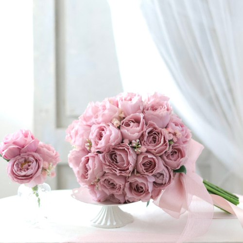 特別価格！ローズシュクレブーケ ウェディングブーケ ブートニアセット