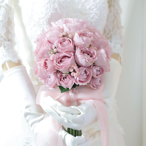 特別価格！ローズシュクレブーケ ウェディングブーケ ブートニアセット