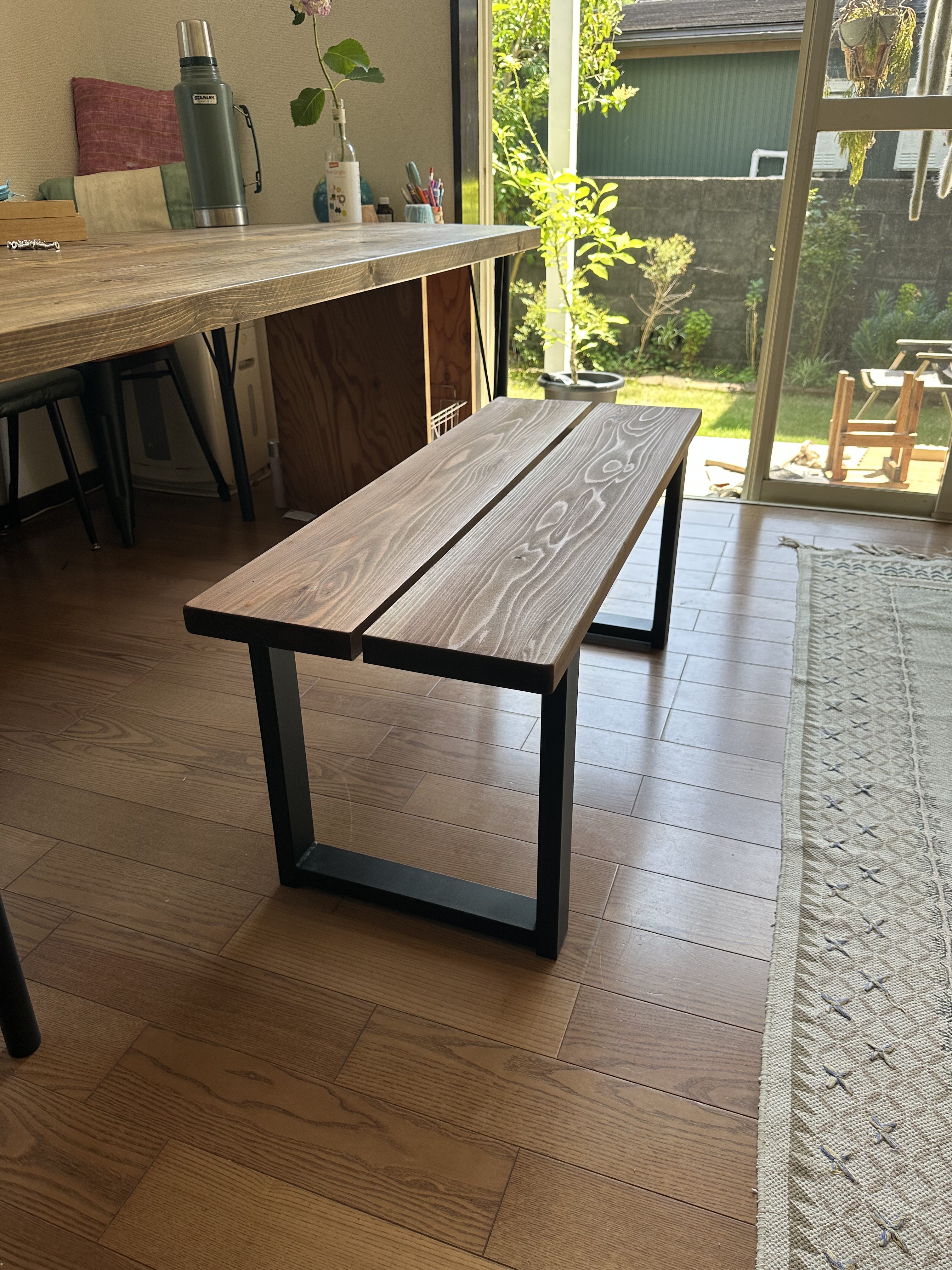 ★脚ロ型★(75cm) 無垢材ダイニングベンチ ※オーダー歓迎