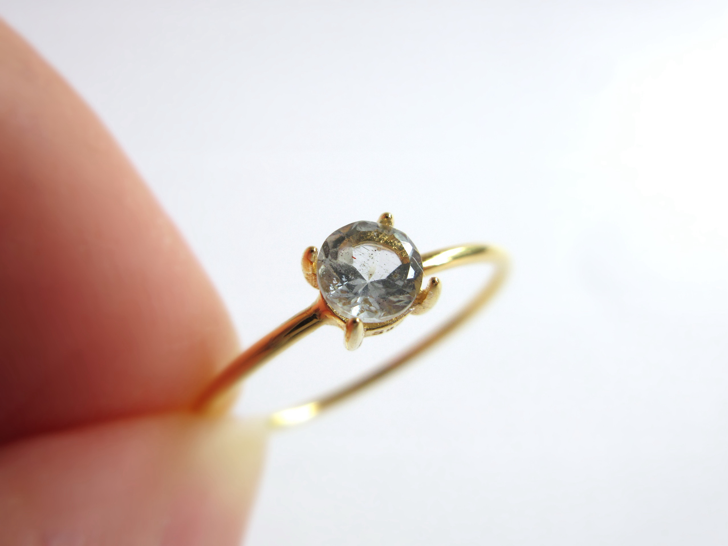 【3月の誕生石】4mm「アクアマリン」ファセットリング