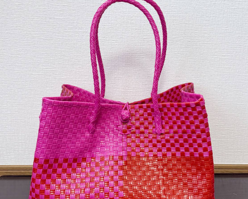 mia　プラカゴ　トートバッグ　パサール　模様編み　細あみ 1053 mia様専用 プラカゴ トートバッグ パサール 模様編み 細あみ 1053 mia