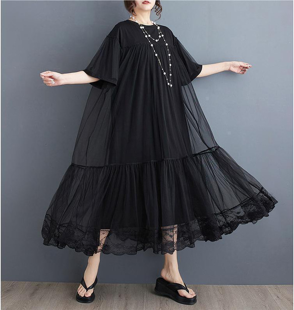 大きいサイズ有】 レディース ワンピース シアー 春夏 秋 新品