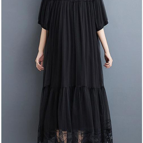 大きいサイズ レディース ワンピース シアー 春夏 秋 新品 半袖