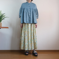 今夏入荷ゆったり涼感ふんわりリネン　スタンドギャザーブラウス（リネン／全４色） 16枚目の画像