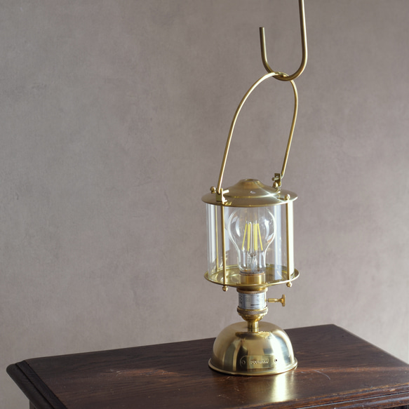 真鍮のガスランタン風ライト　 5枚目の画像