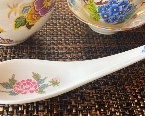 【フルセット26点】ノリタケ　シノワーズ　陶器セット 中華　レンゲ シノワズリなボタンの陶器レンゲ 2個セット カトラリー Poms 通販