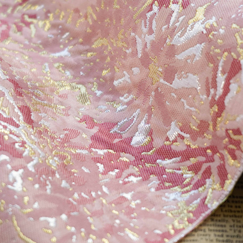 長さ1m ジャガード生地 大判 花火 ピンク 綺麗 上品 和柄 布 きじ 色織