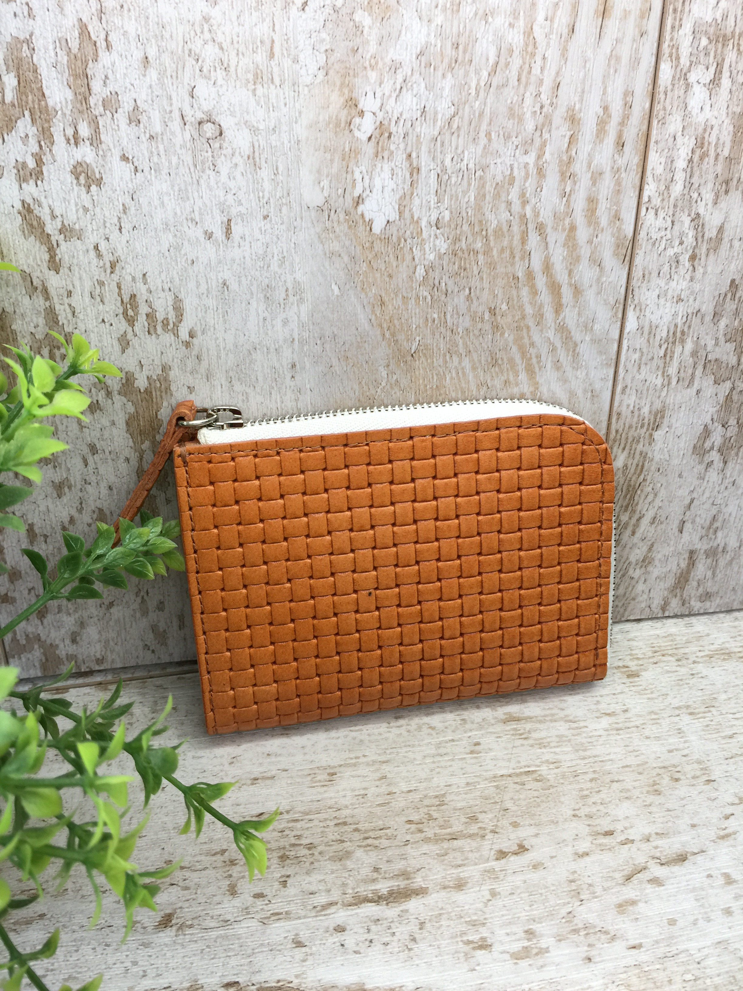再販✨L字ファスナー財布【オレンジ】エイジングも楽しめるヌメ革　送料無料！贈り物にも♪