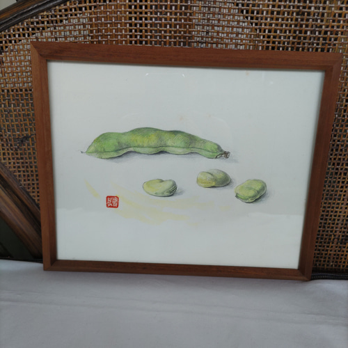 水彩画 そら豆 額付き 絵画 ワイルドスワン 通販 19479879｜Creema