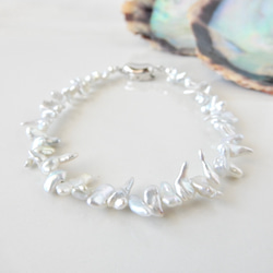 〖稀少/1点限定〗アコヤケシパール（ライトグレー）ブレスレット 【1745】 3枚目の画像