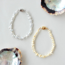 〖稀少/1点限定〗アコヤケシパール（ライトグレー）ブレスレット 【1745】 11枚目の画像