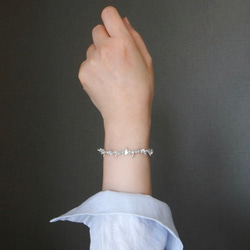 〖稀少/1点限定〗アコヤケシパール（ライトグレー）ブレスレット 【1745】 4枚目の画像