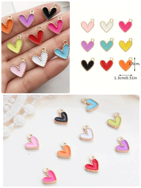 ♥️可愛く快適に！自分だけの目印、アンブレラマーカー・マスクチャーム・ペットボトルマーカー！スワロ付ハートのチャーム♡ 3枚目の画像