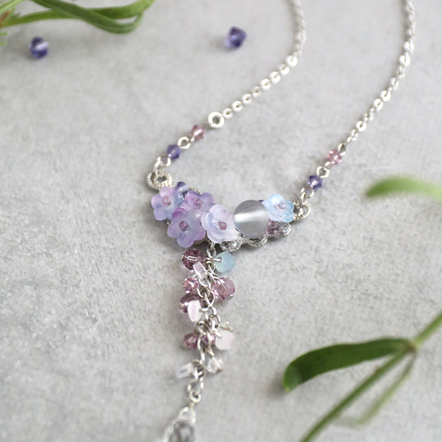 月とラベンダーのネックレス ネックレス・ペンダント fraise02フレーズ