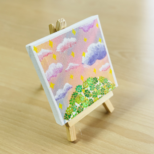 キャンバスアート アクリル画 【呑月】 刺しゅうアートを一望できる「刺しゅうアート（＋キャンバス