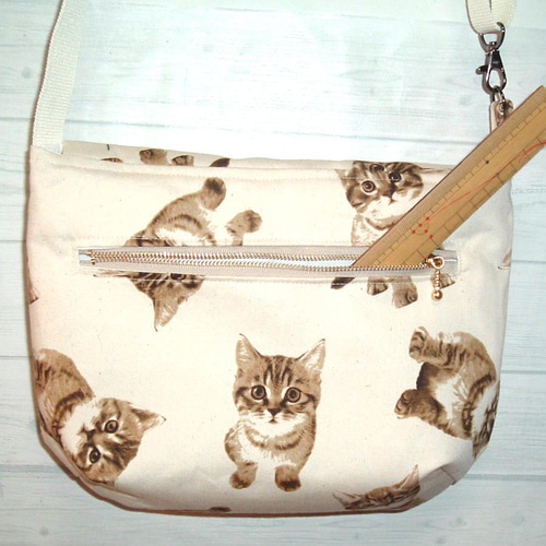 猫侍 一閑張り バッグ かごバッグ ハンドバッグ 和猫 茶トラ 中サイズ