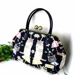 ハンドメイド　大きながま口バッグ　#590 LADY GAMA BAG 一番大きいサイズのがま口です 7月に予定している展示