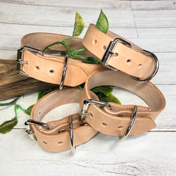 《高級ベンズ革使用》選べるサイズの本革犬・猫用首輪　(25㎜幅)　小型/中型/大型　【ヌメ】 2枚目の画像