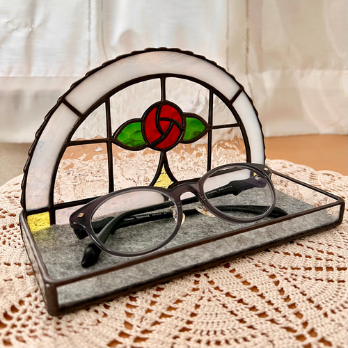 レア　ヴィンテージ　ステンドトレイ ステンドグラス✨アーチ窓のトレイ✨ その他ケース rei 通販 19480430