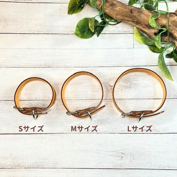 《名前入れ可能！》選べるサイズの本革犬・猫用首輪　(25㎜幅)　小型/中型/大型　【ブッテーロ】 6枚目の画像