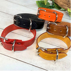 《名前入れ可能！》選べるサイズの本革犬・猫用首輪　(25㎜幅)　小型/中型/大型　【ブッテーロ】 3枚目の画像