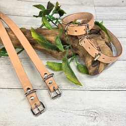 《高級ベンズ革使用》選べるサイズの本革犬・猫用首輪　(15㎜幅)　小型/中型/大型　【ヌメ】 1枚目の画像