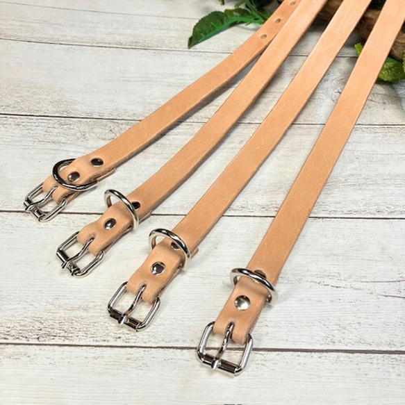 《高級ベンズ革使用》選べるサイズの本革犬・猫用首輪　(15㎜幅)　小型/中型/大型　【ヌメ】 4枚目の画像