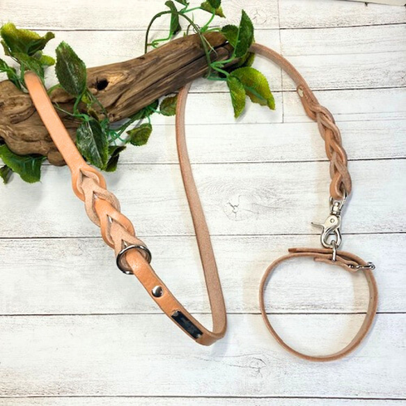 《高級ベンズ革使用》選べるサイズの本革犬・猫用首輪　(15㎜幅)　小型/中型/大型　【ヌメ】 11枚目の画像