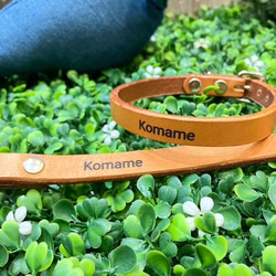 《高級ベンズ革使用》選べるサイズの本革犬・猫用首輪　(15㎜幅)　小型/中型/大型　【ヌメ】 10枚目の画像