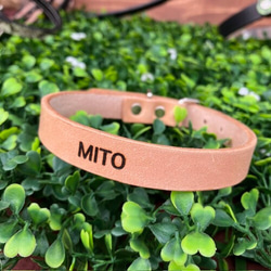 《高級ベンズ革使用》選べるサイズの本革犬・猫用首輪　(15㎜幅)　小型/中型/大型　【ヌメ】 9枚目の画像