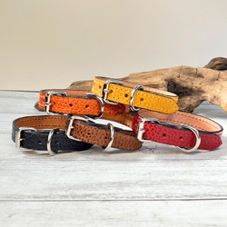 《名前入れ可能！》選べるサイズの本革犬・猫用首輪　(15㎜幅)小型/中型/大型　【ドラーロ】 2枚目の画像