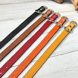 《名前入れ可能！》選べるサイズの本革犬・猫用首輪　(15㎜幅)小型/中型/大型　【ドラーロ】 5枚目の画像