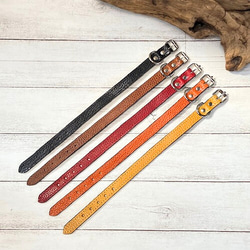 《名前入れ可能！》選べるサイズの本革犬・猫用首輪　(15㎜幅)小型/中型/大型　【ドラーロ】 3枚目の画像