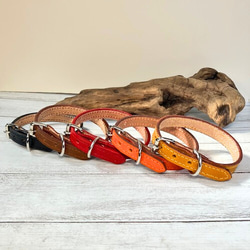 《名前入れ可能！》選べるサイズの本革犬・猫用首輪　(15㎜幅)小型/中型/大型　【ブッテーロ】 3枚目の画像