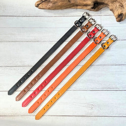 《名前入れ可能！》選べるサイズの本革犬・猫用首輪　(15㎜幅)小型/中型/大型　【ブッテーロ】 4枚目の画像