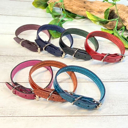 《名前入れ可能！》選べるサイズの本革犬・猫用首輪　(15㎜幅)　小型/中型/大型　【ルガトショルダー】 4枚目の画像