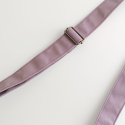 便利な4つのポケット付き★帆布のサコッシュ★くすみラベンダーピンク　太めストラップで肩ラク　大人カジュアル 10枚目の画像