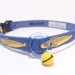 ☆猫用首輪☆青緑チェック鈴付き☆猫☆首輪☆やわらかい☆軽量