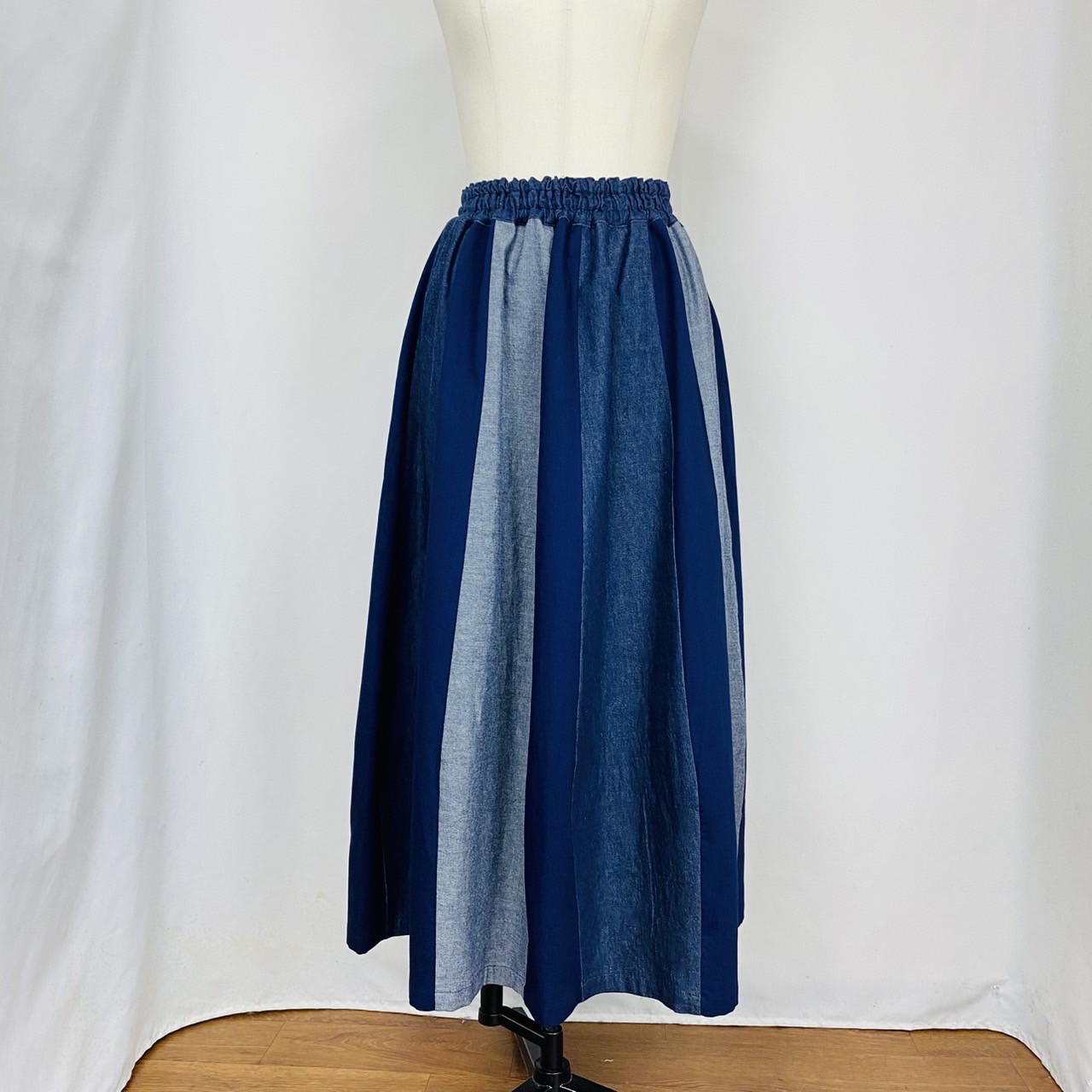 16枚はぎバルーンスカート　岡山デニム　天然素材