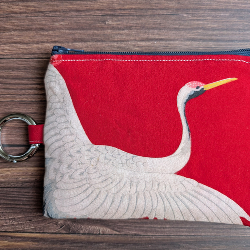 カラビナ付き着物リメイクミニポーチ