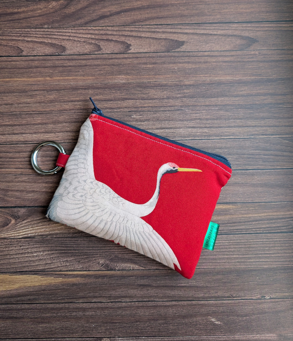 カラビナ付き着物リメイクミニポーチ