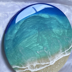 波3層　オーシャンレジン海アート　壁掛けアートロングパネル　W90㎝✖️H30㎝ 波3層 オーシャンレジン海アート 壁掛けアート ロングパネル