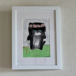 人気No.1 絵画。原画【クリスマスを迎えて可愛い熊ちゃん】 絵画