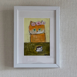 魅力的な価格 絵画 。壁掛け絵原画【庭で蝶を捕まえたり、楽しく会食したりし 絵画