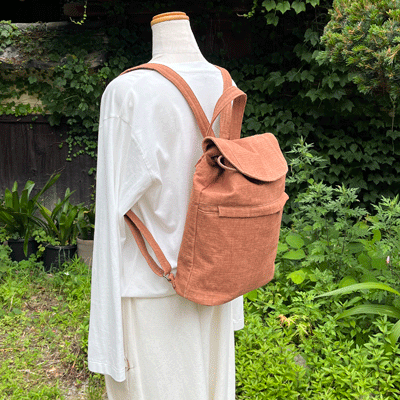 軽い柿渋染めリュック25039